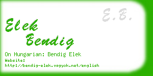 elek bendig business card